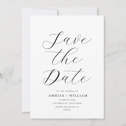 eenvoudige bruiloft Opslaan Datum Save The Date (Voorkant)