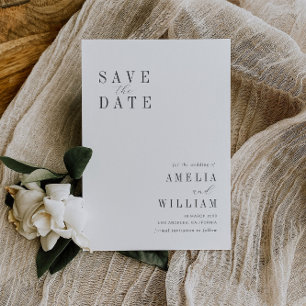 eenvoudige bruiloft Opslaan Datum Save The Date