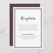 Eenvoudige bruiloft Opvang Paars Wit Informatiekaartje (Voorkant / Achterkant)