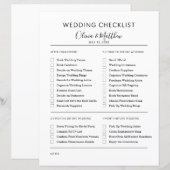Eenvoudige bruiloft planner checklist gepersonalis (Voorkant / Achterkant)