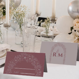 Eenvoudige Bruiloft Poort Rood Bloemen Plaatskaartje