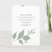 Eenvoudige bruiloft programma Sjabloon bladeren (Achterkant)