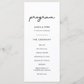 Eenvoudige bruiloft programmakaart (Voorkant)