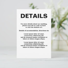 Eenvoudige bruiloft QR-code Informatiekaartje