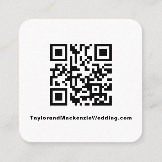 Eenvoudige bruiloft QR-code Informatiekaartje (Achterkant)