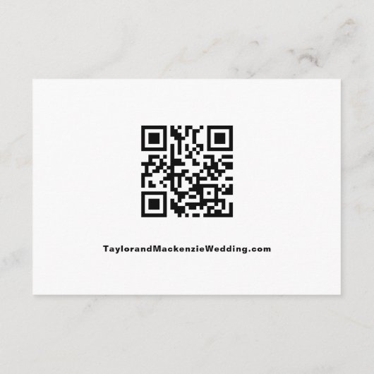 Eenvoudige bruiloft QR-code Informatiekaartje (Achterkant)
