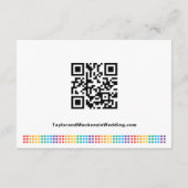 Eenvoudige bruiloft QR-code Rainbow Love Hearts Informatiekaartje (Achterkant)