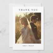 Eenvoudige bruiloft receptie tafel foto bedankkaart (Achterkant)