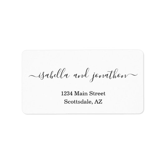 Eenvoudige bruiloft retour adres labels (Voorkant)