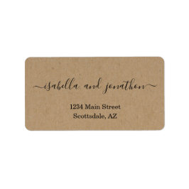 Eenvoudige bruiloft retour adreslabels - Kraft Etiket