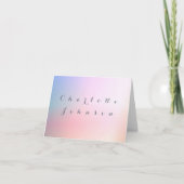 Eenvoudige Bruiloft Roze Lila Ombre Naam Plaats Ka Kaart (Voorkant)