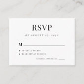 Eenvoudige bruiloft rsvp elegant bruiloft informatiekaartje (Voorkant)