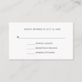 Eenvoudige bruiloft RSVP Informatiekaartje (Achterkant)