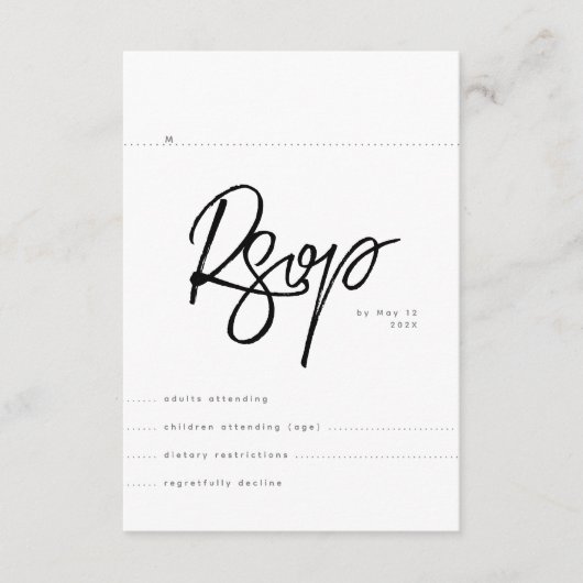 Eenvoudige bruiloft RSVP Informatiekaartje (Voorkant)