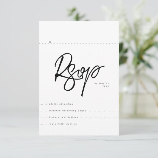 Eenvoudige bruiloft RSVP Informatiekaartje (Staand voorkant)