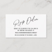 Eenvoudige bruiloft RSVP Online Elegant Handwritin Informatiekaartje (Voorkant)