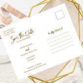 Eenvoudige bruiloft Save the Date 3 Photo Collage Briefkaart