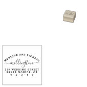 Eenvoudige bruiloft | Script Achternaam Retouradre Rubberstempel (Gestempeld)