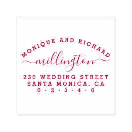 Eenvoudige bruiloft | Script Achternaam Retouradre Zelfinktende Stempel