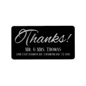 Eenvoudige bruiloft | Silver Black Script-adres be Etiket (Voorkant)