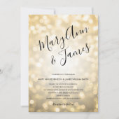Eenvoudige bruiloft Typografie Gold Champagne Ligh Kaart (Voorkant)