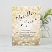 Eenvoudige bruiloft Typografie Gold Champagne Ligh Kaart (Staand voorkant)