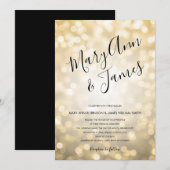 Eenvoudige bruiloft Typografie Gold Champagne Ligh Kaart (Voorkant / Achterkant)