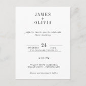 Eenvoudige bruiloft uitnodiging Briefkaart Sjabloo (Voorkant)