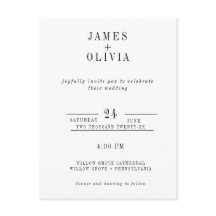 Eenvoudige bruiloft uitnodiging Briefkaart Sjabloo