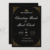 EENVOUDIGE BRUILOFT UITNODIGING GOUDEN (Voorkant / Achterkant)