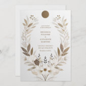 eenvoudige bruiloft uitnodigingen kaart met bloeme (Voorkant / Achterkant)