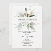 Eenvoudige bruiloft Uitnodigingskaart Kaart (Voorkant / Achterkant)