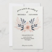 Eenvoudige bruiloft Uitnodigingskaart Kaart (Voorkant)