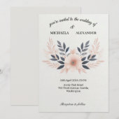 Eenvoudige bruiloft Uitnodigingskaart Kaart (Voorkant / Achterkant)