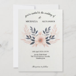 Eenvoudige bruiloft Uitnodigingskaart Kaart