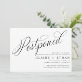 Eenvoudige bruiloft uitstel invoegen kaart (Staand voorkant)