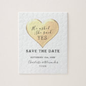 Eenvoudige bruiloft waarop de datum wordt opgeslag legpuzzel (Verticaal)