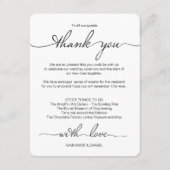 Eenvoudige bruiloft Weekend Reisschema Favor Bag W Informatiekaartje (Achterkant)