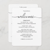 Eenvoudige bruiloft Weekend Reisschema Favor Bag W Informatiekaartje (Voorkant / Achterkant)