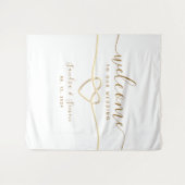 Eenvoudige bruiloft welkom achtergrond wandkleed (Voorkant (horizontaal))