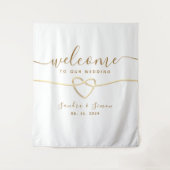 Eenvoudige bruiloft welkom achtergrond wandkleed (Voorkant)