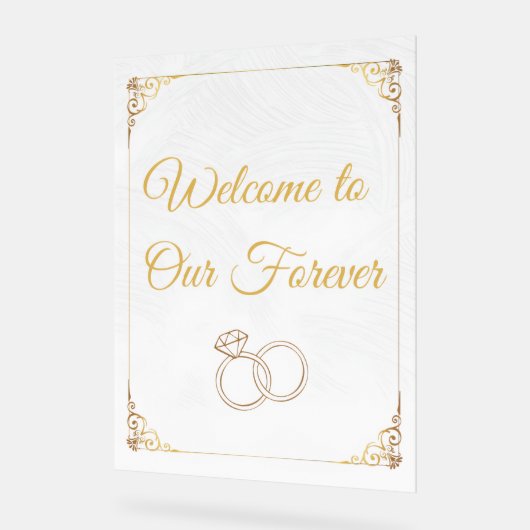 Eenvoudige bruiloft welkom acryl teken acryl bord (Hoek)