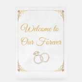 Eenvoudige bruiloft welkom acryl teken bord (Voorkant)