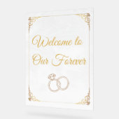 Eenvoudige bruiloft welkom acryl teken bord (Hoek)