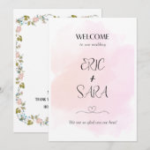 Eenvoudige bruiloft welkom Kaart voor familie en v (Voorkant / Achterkant)