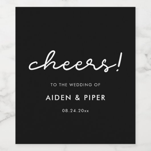 Eenvoudige bruiloft wijn etiket (Enkel label)