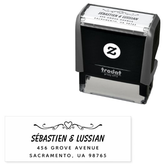 eenvoudige bruiloft  zelfinktende stempel (In situ)