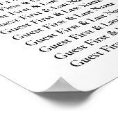 Eenvoudige bruiloft zestiende tafel Welkomststoel Poster (Hoek)