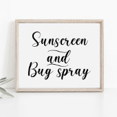 Eenvoudige bruiloft zonnebrandcrème en bug spray t poster