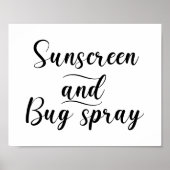 Eenvoudige bruiloft zonnebrandcrème en bug spray t poster (Voorkant)